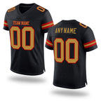 Custom Black Old Gold-Red Mesh Authentic Football Jersey