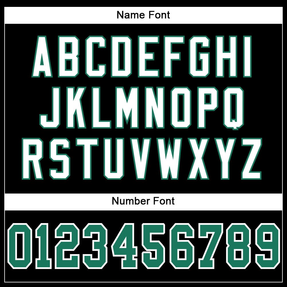 Custom Black Kelly Green-White Mesh Authentic Football Jersey photo 3