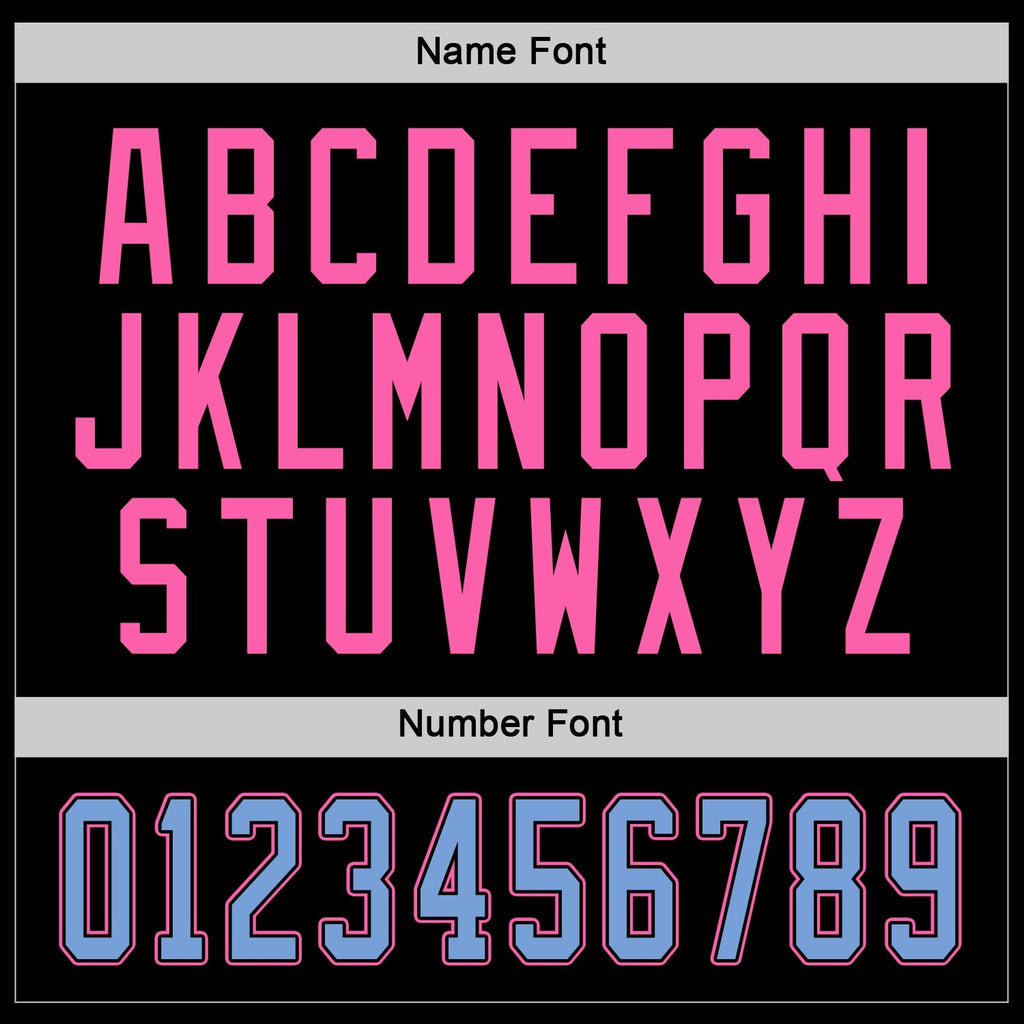 Custom Black Light Blue-Pink Hockey Jersey photo 2