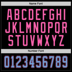 Custom Black Light Blue-Pink Hockey Jersey photo 2