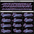 Custom Black Light Blue-Pink Hockey Jersey photo 3