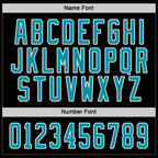 Custom Black Teal-White Hockey Jersey photo 2
