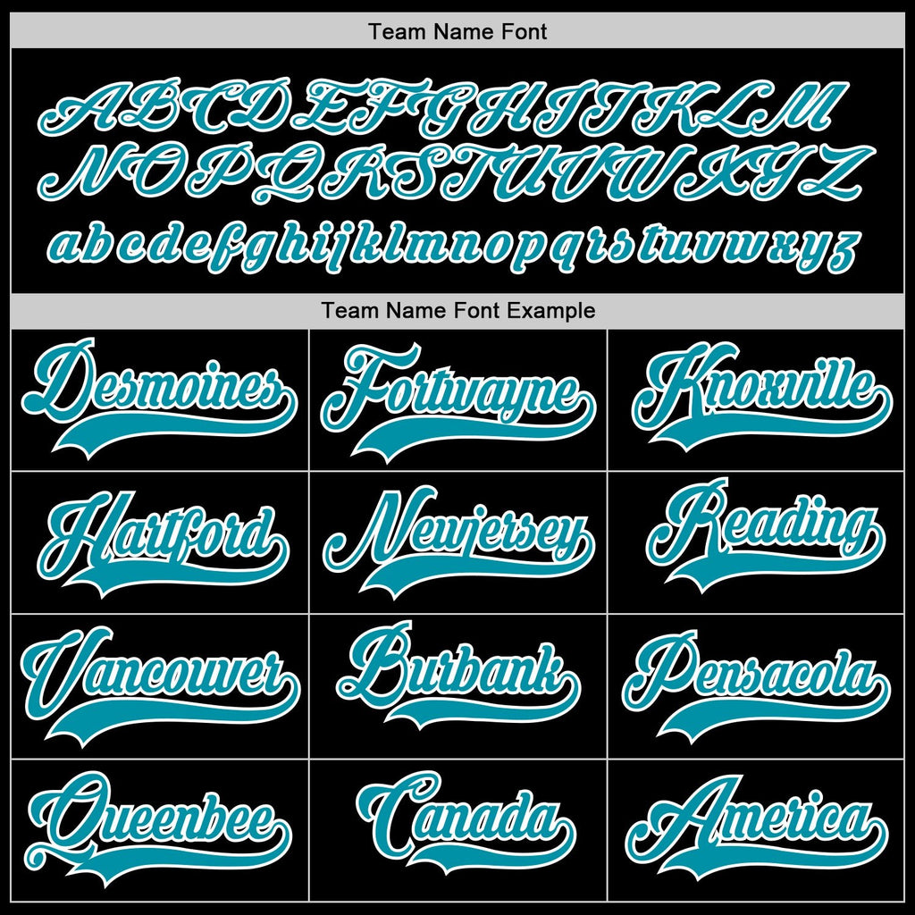 Custom Black Teal-White Hockey Jersey photo 3
