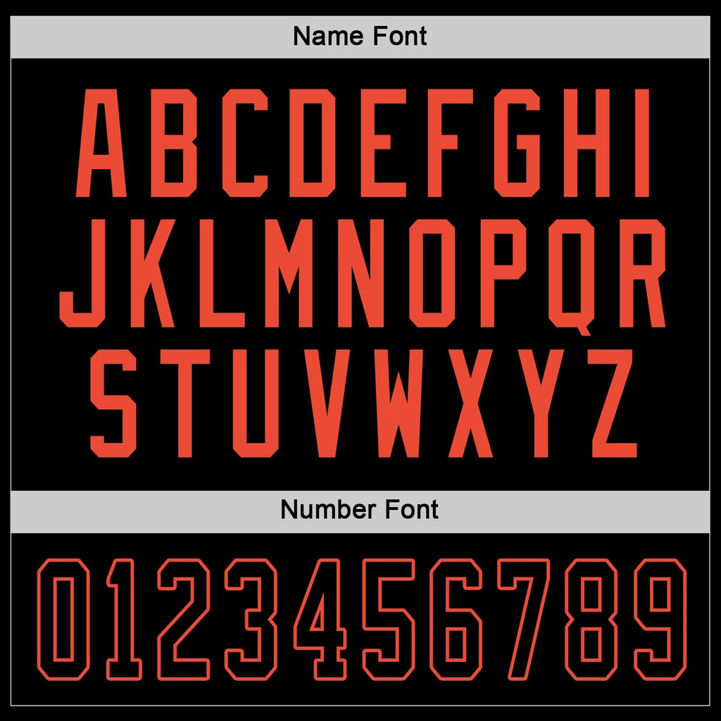 Custom Black Black-Orange Hockey Jersey photo 2