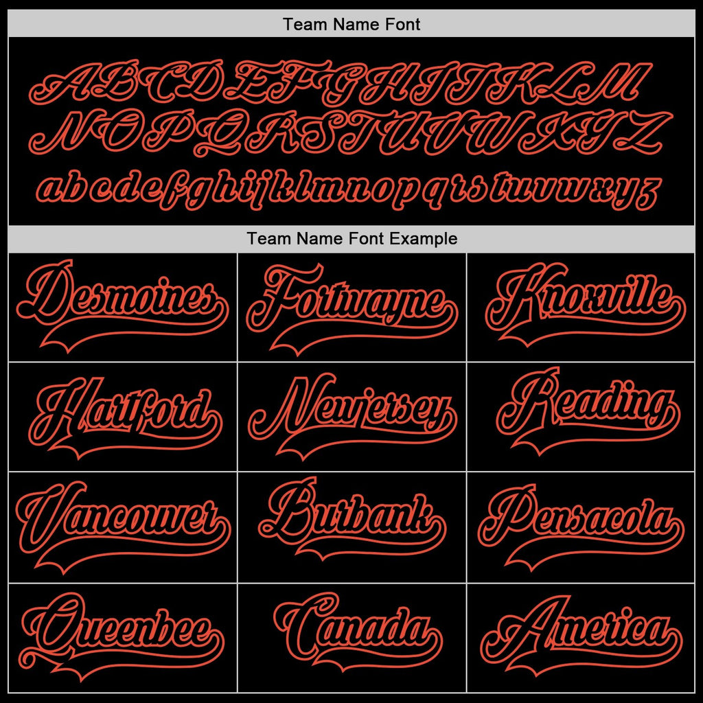 Custom Black Black-Orange Hockey Jersey photo 3