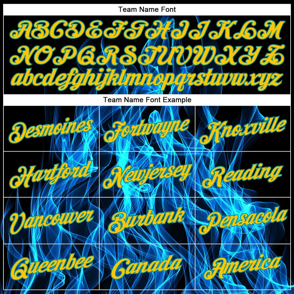 Custom Stitched Black Gold-Aqua 3D Pattern Design Flame Sports Pullover Sweatshirt Hoodie photo 2