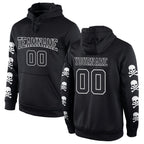 Custom Stitched Black Black-White 3D Skull Fashion Sports Pullover Sweatshirt Hoodie