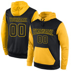 Custom Stitched Black Black-Gold Sports Pullover Sweatshirt Hoodie photo 1