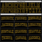 Custom Stitched Black Black-Gold Sports Pullover Sweatshirt Hoodie photo 2