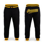 Custom Black Black-Gold Sports Pants