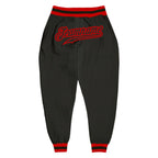 Custom Black Black-Red Sports Pants photo 1