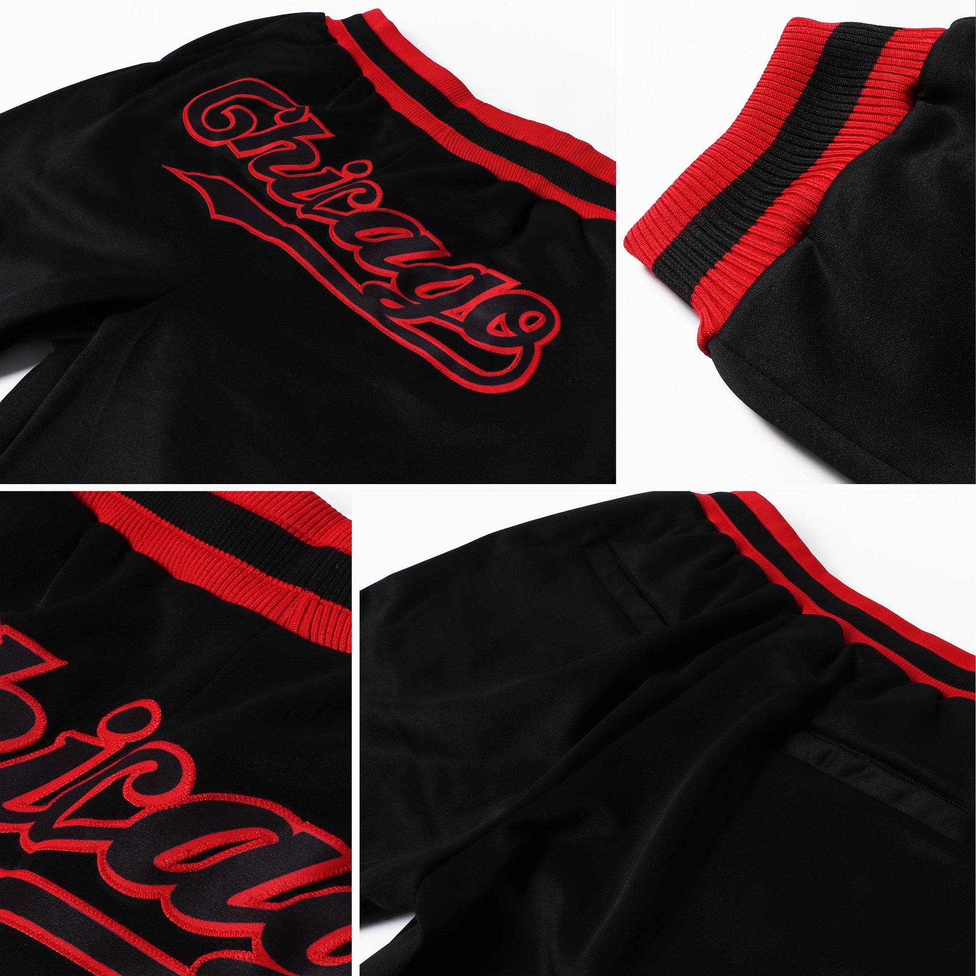 Custom Black Black-Red Sports Pants photo 5