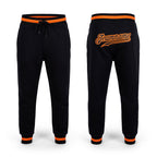 Custom Black Black-Orange Sports Pants