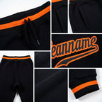 Custom Black Black-Orange Sports Pants detail