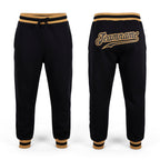 Custom Black Black-Old Gold Sports Pants