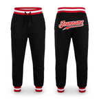 Custom Black Red-White Sports Pants