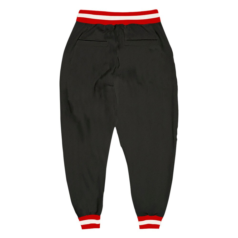 Custom Black Red-White Sports Pants photo 2