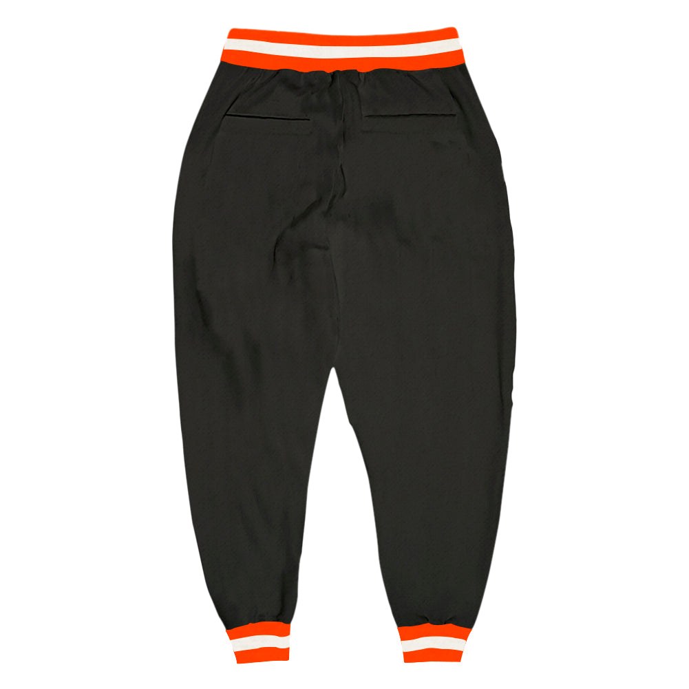 Custom Black Orange-White Sports Pants photo 2