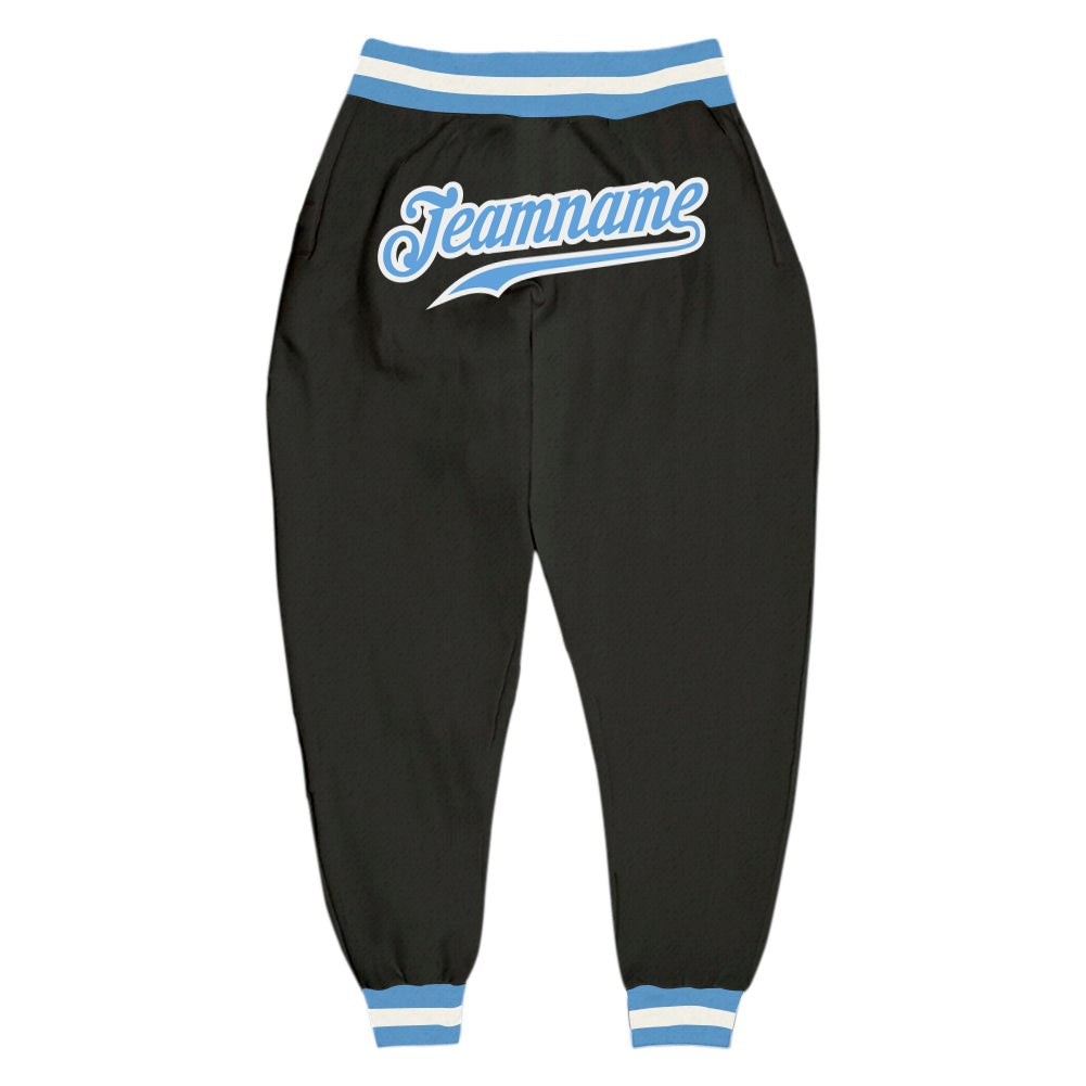 Custom Black Light Blue-White Sports Pants photo 1