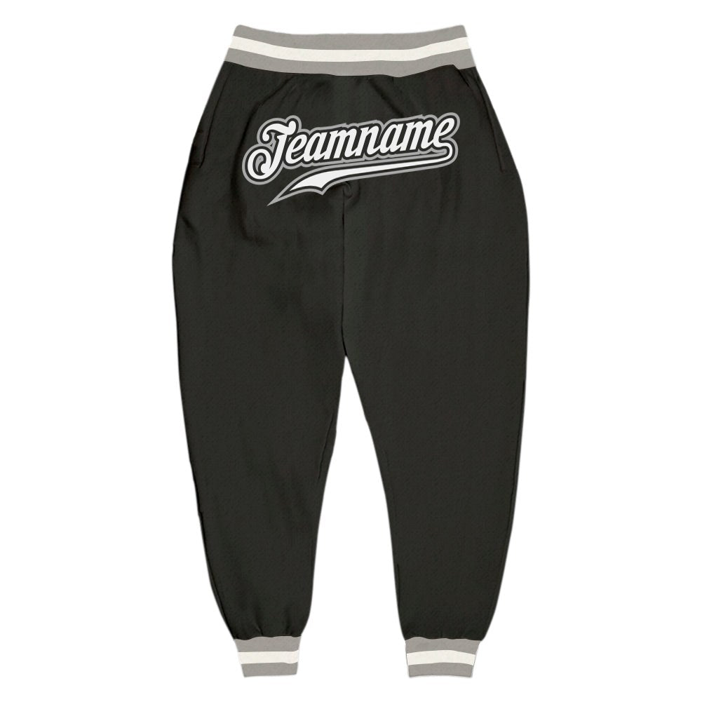 Custom Black White-Gray Sports Pants photo 1