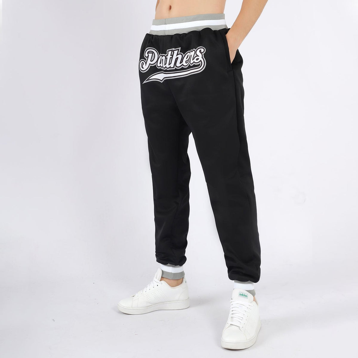 Custom Black White-Gray Sports Pants photo 2