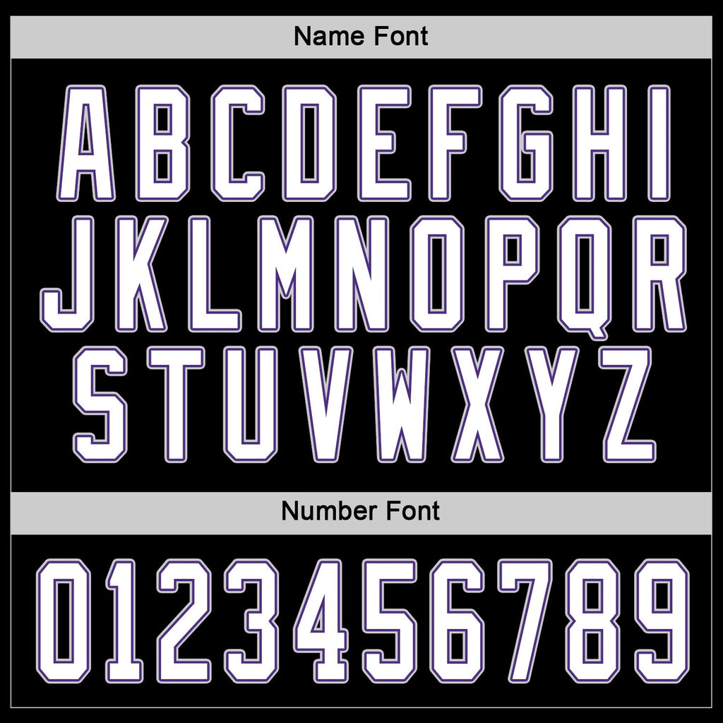 Custom Black White-Purple Hockey Jersey photo 2