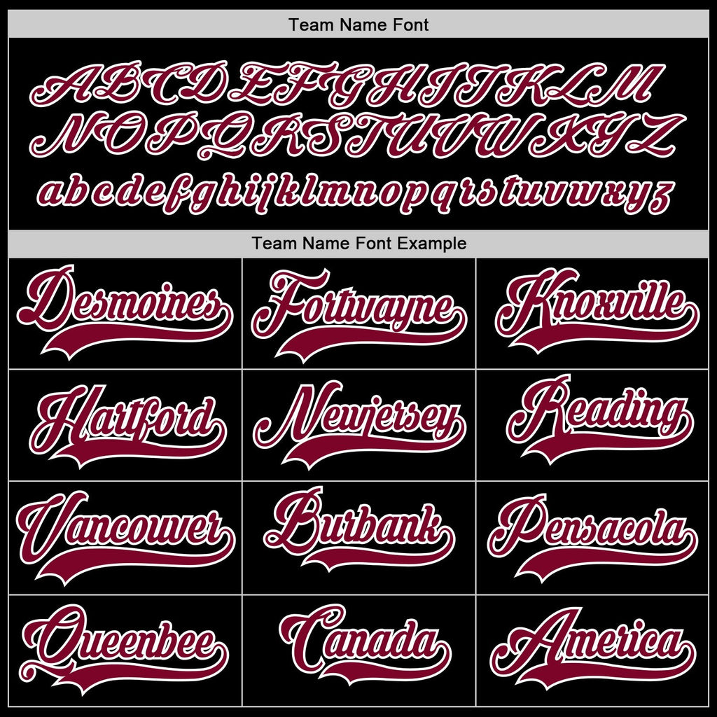 Custom Black Maroon-White Hockey Jersey photo 3