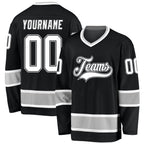 Custom Black White-Gray Hockey Jersey photo 1