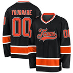 Custom Black Orange-White Hockey Jersey photo 1
