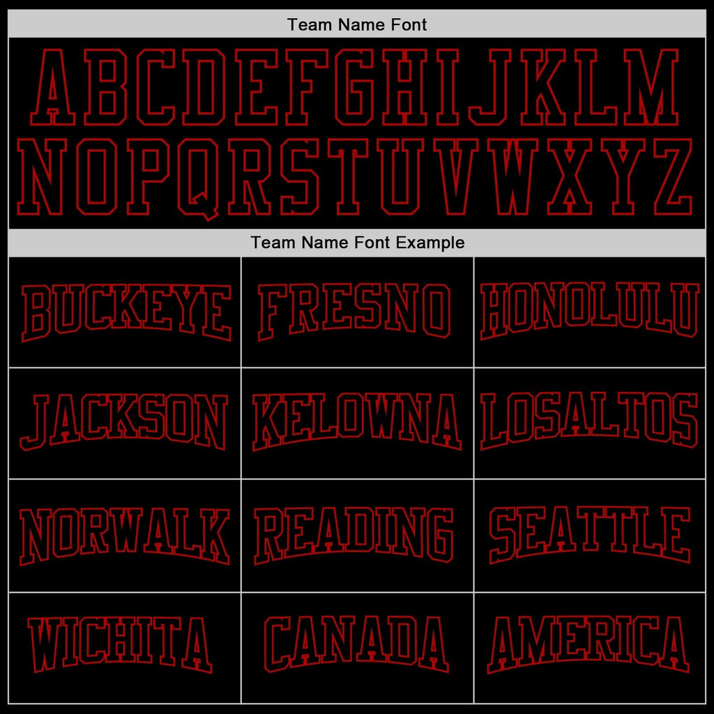 Custom Stitched Black Black-Red Sports Pullover Sweatshirt Hoodie photo 2