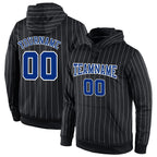 Custom Stitched Black White Pinstripe Royal-White Sports Pullover Sweatshirt Hoodie photo 1