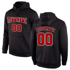 Custom Stitched Black Red Pinstripe Red-White Sports Pullover Sweatshirt Hoodie