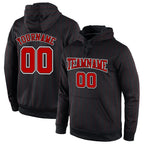 Custom Stitched Black Red Pinstripe Red-White Sports Pullover Sweatshirt Hoodie photo 1