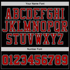 Custom Stitched Black Red Pinstripe Red-White Sports Pullover Sweatshirt Hoodie photo 2