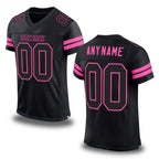 Custom Black Black-Pink Mesh Authentic Football Jersey
