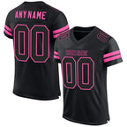 Custom Black Black-Pink Mesh Authentic Football Jersey photo 1