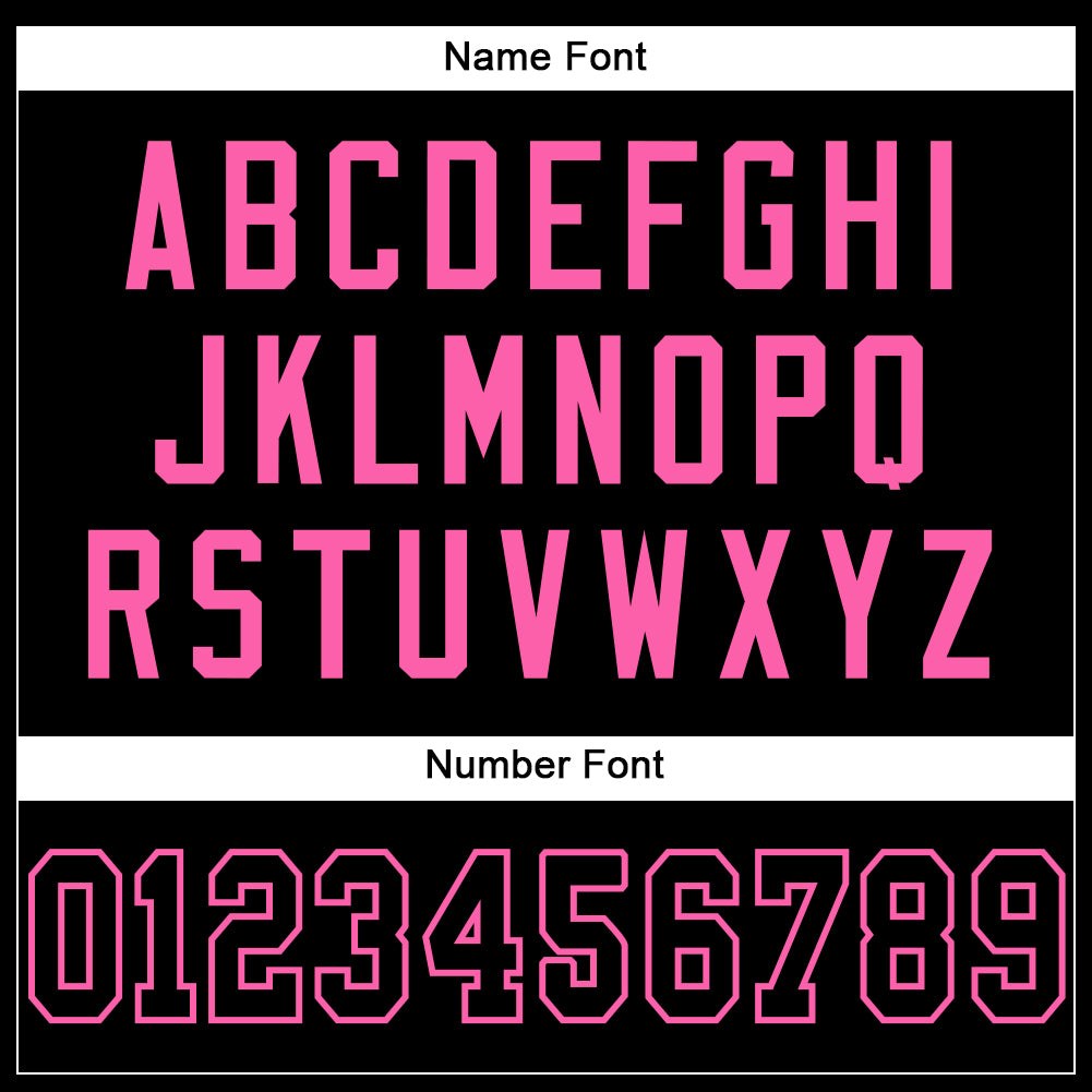 Custom Black Black-Pink Mesh Authentic Football Jersey photo 3