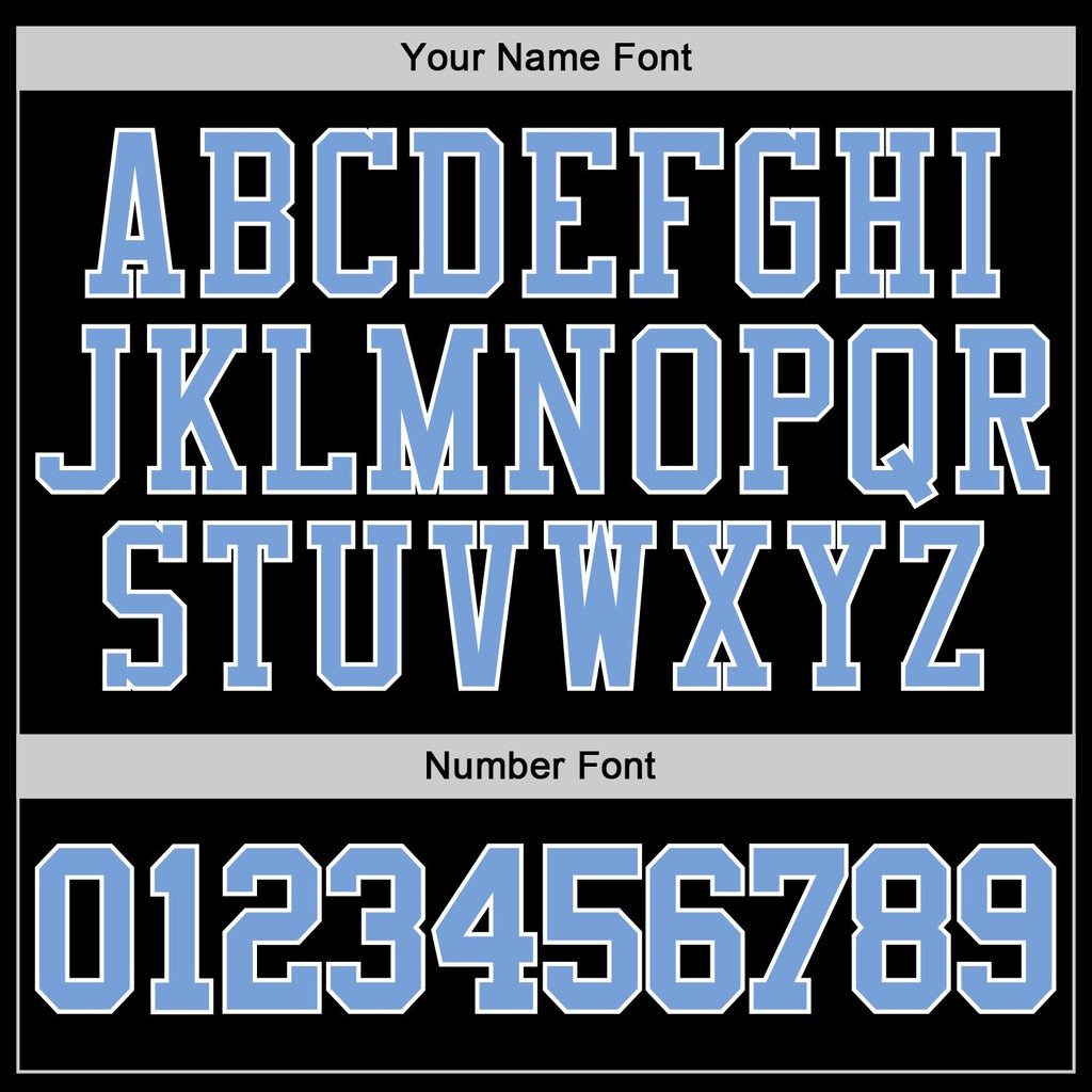 Custom Stitched Black Light Blue-White Sports Pullover Sweatshirt Hoodie photo 3