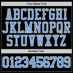 Custom Stitched Black Light Blue-White Sports Pullover Sweatshirt Hoodie photo 3