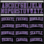Custom Stitched Black Purple-White Sports Pullover Sweatshirt Hoodie photo 2