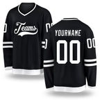 Custom Black White Hockey Jersey
