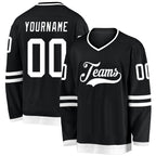 Custom Black White Hockey Jersey photo 1