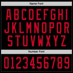 Custom Black Red Hockey Jersey photo 2