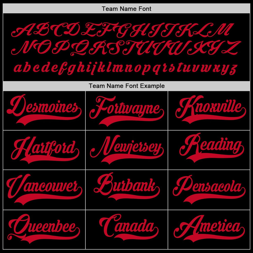Custom Black Red Hockey Jersey photo 3