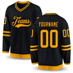 Custom Black Gold Hockey Jersey