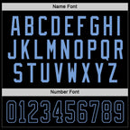 Custom Black Black-Light Blue Hockey Jersey photo 2