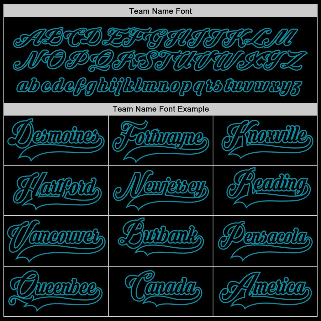 Custom Black Black-Teal Hockey Jersey photo 3