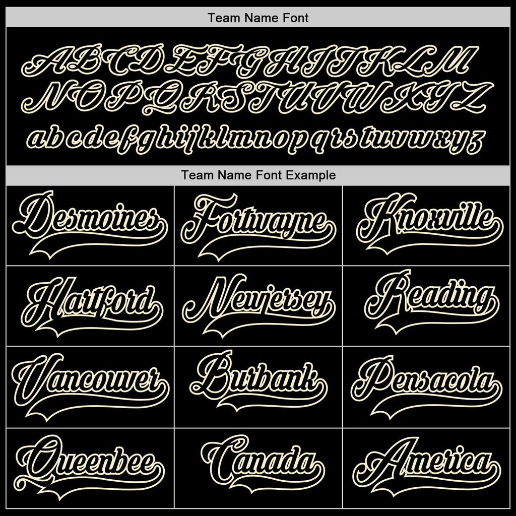Custom Black Black-Cream Hockey Jersey photo 3
