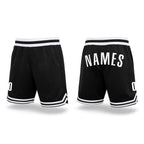 Custom Black White Authentic Throwback Basketball Shorts
