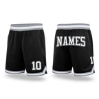 Custom Black White-Gray Authentic Throwback Basketball Shorts